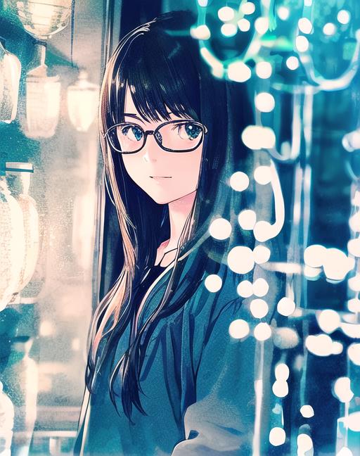 00465-1403168734-_lora_nhsheying-000003_0.9_,nhsheying,1girl,solo,glasses,black hair,long hair,close-up,lamp,looking at viewer,windbreak,.png